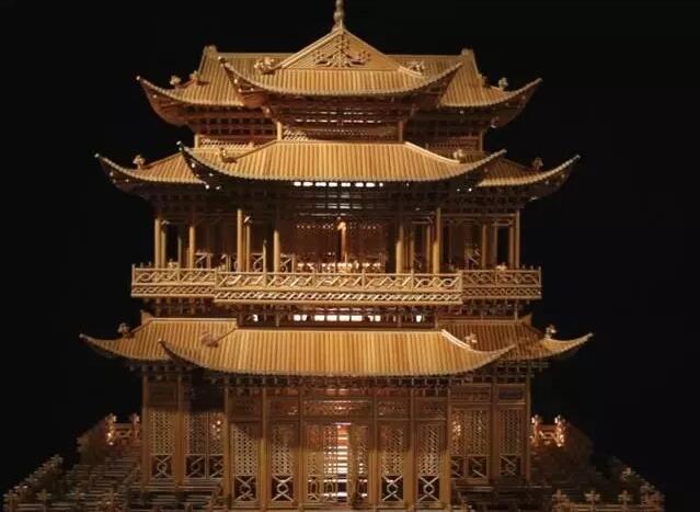 高粱杆艺术品 古建筑