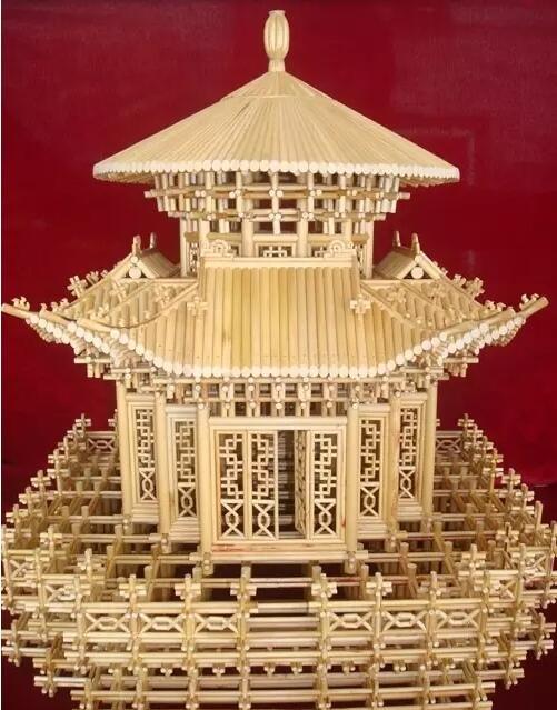 高粱杆艺术品 古建筑