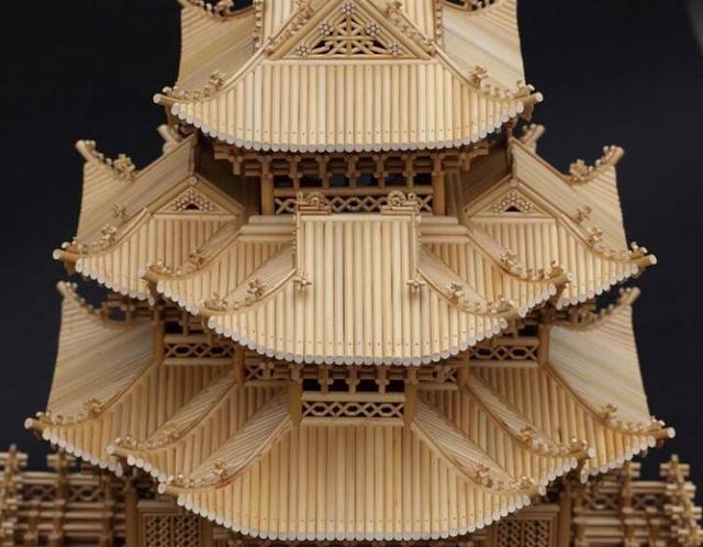 高粱杆艺术品 古建筑