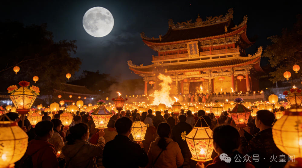 火皇阁正月十五请元神灯习俗：以灯斗暗，薪火相传