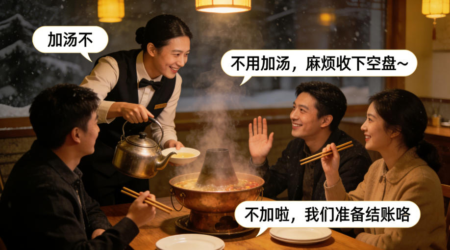 吃火锅被服务员问加汤不？，别只会傻答加或不加！这背后的小心思没领会，真的超尴尬～